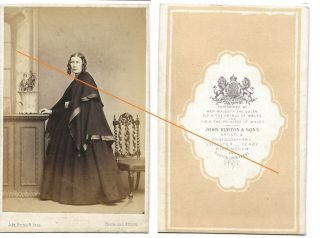 C1860 Cdv Victorian Photograph.  Unknown Woman By John Burton & Sons.