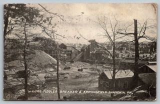 Shamokin Springfield Pa Luke Fidler Breaker Colliery Coal Mine Tipple 1910 B&w