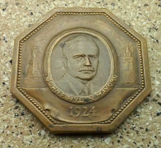 1924 Democratic National Convention York John Hylan Mayor Bronze Medallion