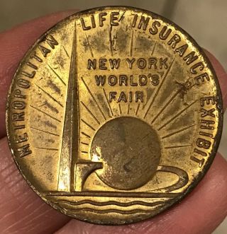 1939 YORK WORLD ' S FAIR WORLD OF TOMORROW Elongated Wheat Penny & Token 4