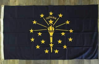 Vintage State Of Indiana Flag; Bulldog Bunting - Dettras,  3x5ft. ,  100 Cotton