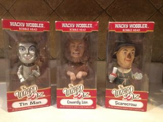 Wacky Wobbler Bobble Head Bundle - Wizard Of Oz Scarecrow,  Lion,  Tin Man - Funko