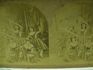 Antique Stereoscope View Card - Title: Pets Of The Ballet - 1800 
