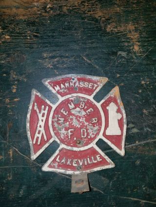 Manhasset - Lakeville Fire Dept Nassau Long Island Ny Fdny Vintage Metal