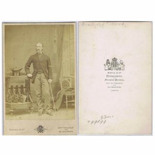 Cabinet Card Photograph The Hon.  Captain Hood By Maull Of London