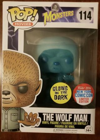 Nycc 2016 Exclusive Toy Tokyo The Wolf Man Gitd Funko Pop Le Monsters