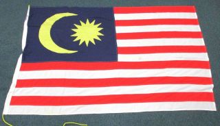 Huge Merchant Marine Flag Of Malaysia 48 " By 72 " Cotton