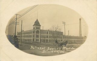 Il Illinois Belvidere National Sewing Machine Co Rppc Ca 1910 Photo Postcard