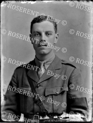 1916 Kings Royal Rifle Corps - Capt H F A Smith 1 - Glass Negative 22 By 16cm