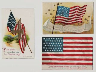 Vintage Patriotic Iap Fourth Of July Postcards - Two Clapsaddle