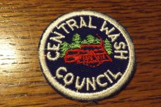 Boy Scout Patch Gauze Back Cut Edge Central Washington Council 2 "