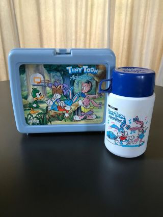 Vintage Tiny Toon Adventures Plastic Lunch Box With Thermos