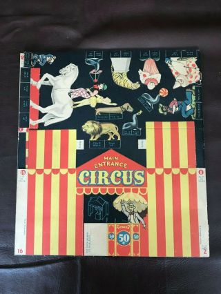 Vintage Great Big Circus Cut Out Book - by Haals - Jensen - Great Colors - 1930 ' s? 7
