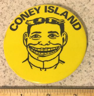Vintage 1970s 1980s Coney Island Brooklyn Ny Nyc 3 1/4 Tilyou Button Pinback