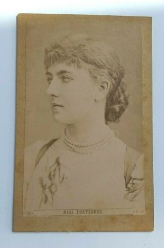 Antique Photograph,  Cabinet Card,  Cdv,  Miss May Fortescue,  C1881