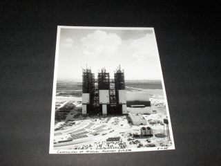 Vintage 2 - 11 - 65 Nasa Construction Of Vertical Assembly Building B&w Photo