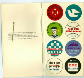 Vtg 1970 Anti - Vietnam Peace Protest Stickers 1 Pinback Button Booklet Kent State