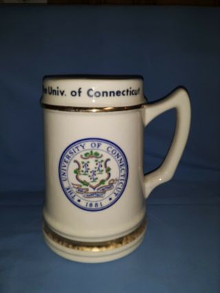 The University Of Connecticut Ceramic Beer Stein/tankard Made In Usa