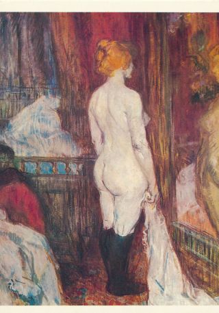 Nude In Front Of A Mirror 1897 - Paint By Henri Toulouse Lautrec - Vintage Postcard