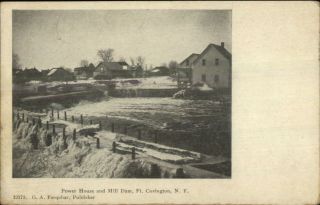Fort Ft.  Covington Ny Power Hosue & Mill Dam C1905 Postcard