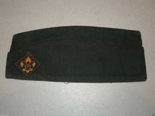 Official Boy Scouts Of America Bsa Green Garrison Explorer Hat & Patch Medium