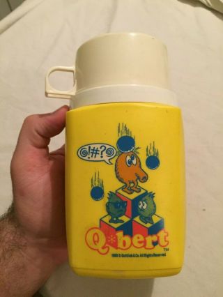 Vintage 1983 Gottlieb Q - Bert Plastic Video Game Thermos For Lunch Box
