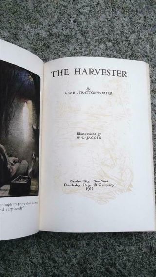 VINTAGE 1912 BOOK THE HARVESTER by GENE STRATTON PORTER HC ILLUSTRATED WL JACOBS 2