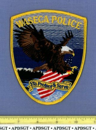 Waseca Minnesota Sheriff Police Patch Colorful Full Embroidery Us Flag Lake