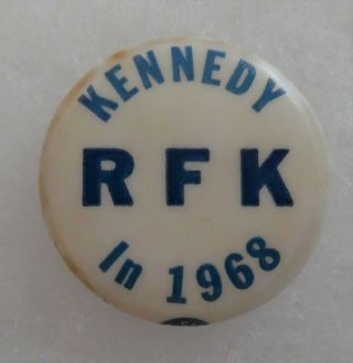 1968 Robert F Kennedy President Pinback Button - Rfk - Unusual & Scarce Design