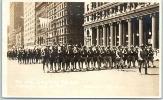 Chicago,  Illinois Rppc Real Photo Postcard " National Army Day Parade " 1917 Wwi