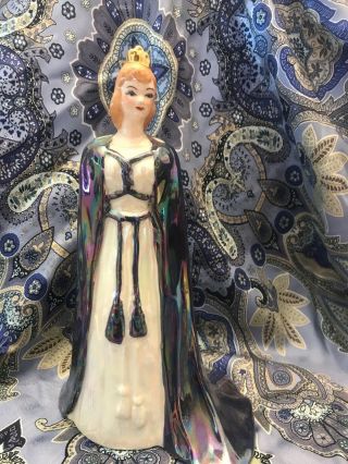 Vintage Mid - Century Job’s Daughters Honored Queen Hand Painted Figurine