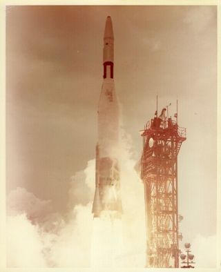 Ranger 9 / Orig Nasa 8x10 Press Photo - Atlas Launches Ranger Probe In 1965