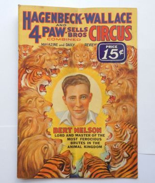 Hagenbeck - Wallace & 4 Paw Sells Bros Circus Combined Review Program (1935)