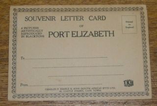 Vintage Souvenir 6 View Letter Card Of Port Elizabeth South Africa