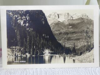 Vintage Rppc Postcard Lake Agnes Tea House Banff Alberta Canada