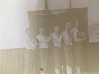 BASKETBALL Vintage Cabinet Photo Freeland PA ID ' d Jr High School Team w/ Mascot? 2