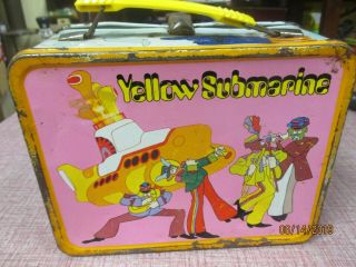 Vintage 1968 Yellow Submarine Metal Lunchbox The Beatles