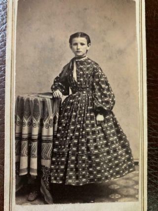 Antique Cdv Photo Young Girl Middletown York Civil War Era