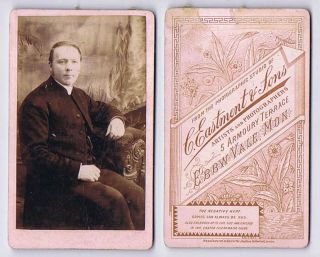 Cdv Photograph Victorian Clergyman Carte De Visite By Eastment Of Ebbw Vale