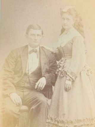 Antique Cdv Photo Victorian Man & Woman Wedding Orleans Louisiana