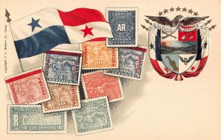 Panama,  Embossed Stamp Postcard & Country 