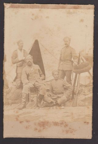 Photo Of British (one Wounded) With Rifles C 1880