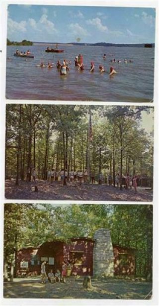 3 Camp Latonka Postcards Lake Wappapello Missouri Girl Scouts 1962