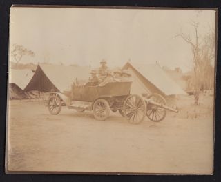 Kenya Early 20th Century Photo Car With Hotchkiss Gun Attached