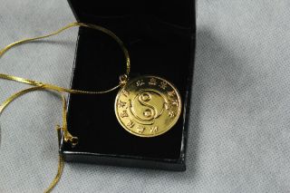 Souvenir For Jkd Bruce Lee 24k Gold Plated Necklace Rare Medallion