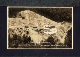 1935 Bedford Pa S.  S.  Grand View Point Ship Hotel Real Photo Postcard Rppc
