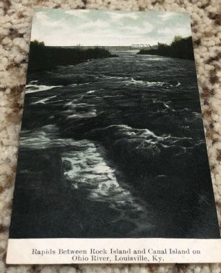 Louisville Ky Postcard Rapids On Ohio River At Rock Island 1908