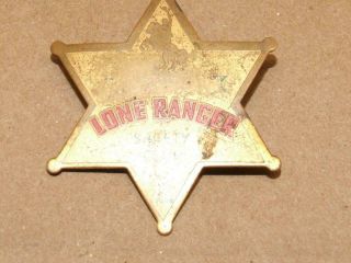 Vintage 1938 Lone Ranger Safety Club Star Pin Badge 1 3/8 Inches