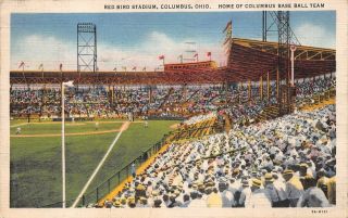 Columbus,  Ohio Crowd Watches Baseball Game At Red Bird Stadium 1936