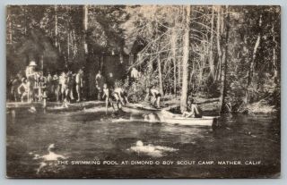 Mather Ca Dimond - O Boy Scout Camp Swimming Hole In Woods Lifeguard 1930s Artvue
